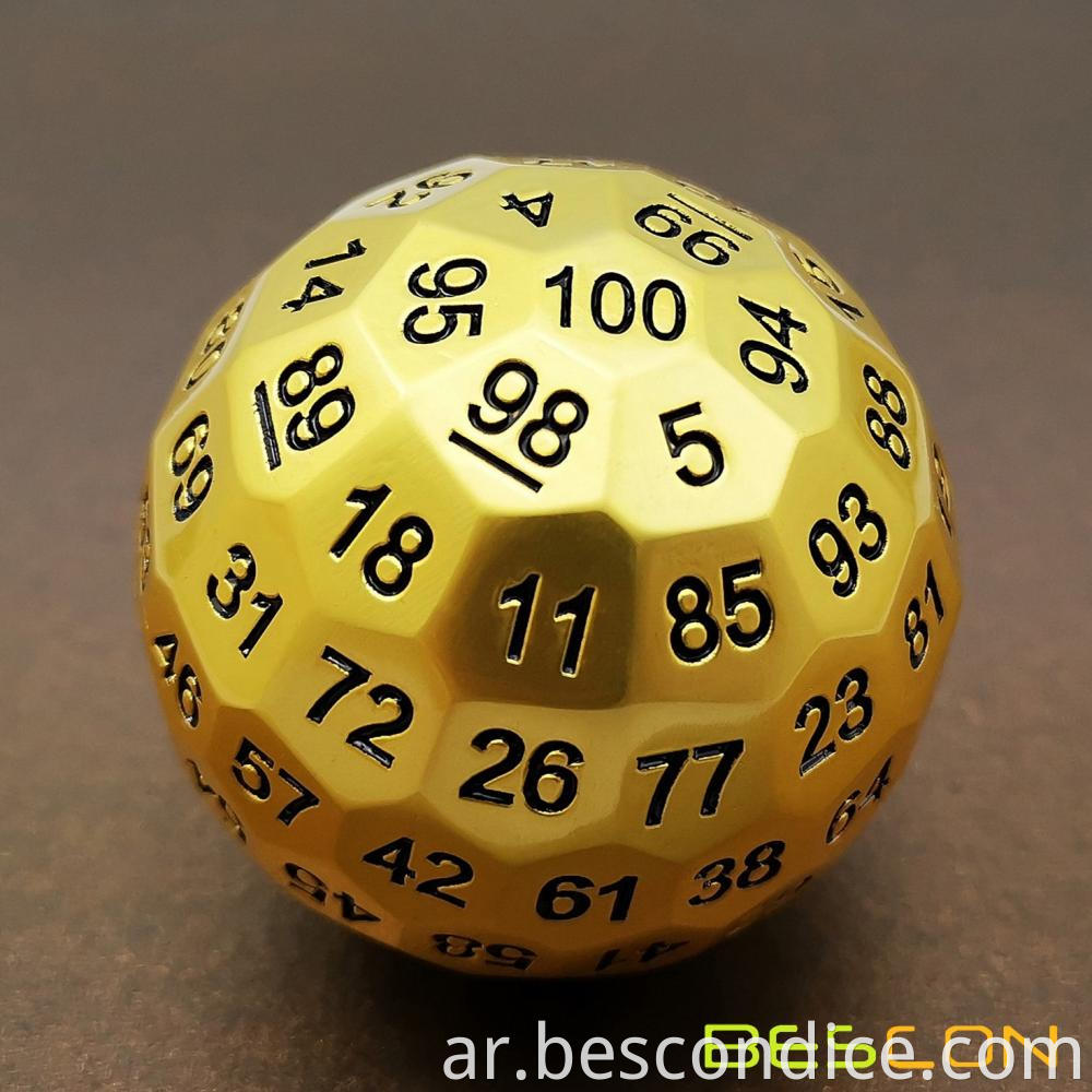 Brass D100 Dice Metal Single 100 Sided Polyhedral Dice 1